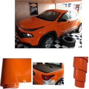 Resim Turuncu Renk Dayanıklı Araç Motor Mobilya Folyosu 126cm X 200 Cm 