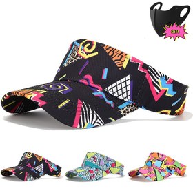 Resim Retro 80'li Parti Güneş Şapkası + Rastgele Renkli Hediye Maskesi 2 Adet Set, Unisex, Rastgele Baskılar, 1980'li Erkekler ve Kadınlar Kişilik Modası, Büyük Kenar Boş Üst, Rahat ve Nefes Alabilir/Trendi, Tüm Açık Hava Aktiviteleri İçin Uygun, Plajlar, Partiler, Balıkçılık, Dağcılık, Seyahat, Alışveriş, Moda Aksesuarları, Düğünler/Müzik Festivalleri/Paskalya ve Diğer Festival Hediyeleri İçin İdeal 