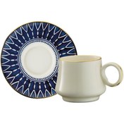 Resim Sandro Moreno 1453 Deep Blue Yüzük Line Gold 12 Parça Kahve Fincan Takımı 90 ml 153AR210820 