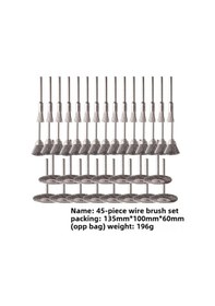 Resim Symbee 45 Parça Gümüş Tel Fırça Seti - Elektrikli Taşlama Makinesi İçin Tırnak, Parlaklaştırıcı, Pas Kaldıran Ve Boya Temizleyici Uçlar 