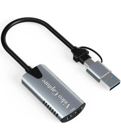 Resim HU04A Type-C/usb A To 4K 60Hz 1080P HDMI Video Capture Yakalama Hub Adaptör 