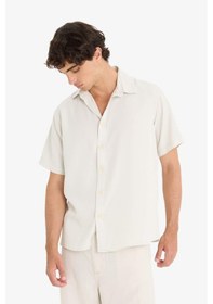 Resim Defacto Regular Fit Tensel Kısa Kollu Gömlek E2530ax25smgr503 Gri 