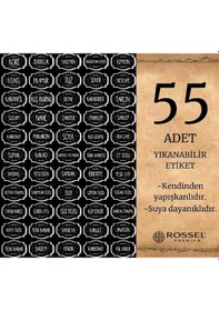 Resim Rossel Premium Lüks Füme 12'Li Erzak Saklama Kabı Etiket Hediyeli Çok Renkli 