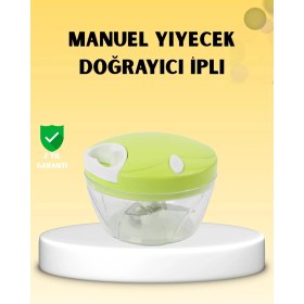 Resim K-Yonlineticaret Manuel Yiyecek Doğrayıcı Ipli Hızlı Pratik Sebze Kıyıcı 