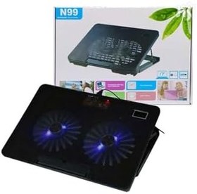 Resim N99 Laptop Notebook Soğutucu 2 Fan 2 Usbli Standlı Yüksek Kademe Ayarlı Masa Üstü Soğutucu Fan 