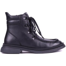 Resim Shoetyle - Hakiki Deri Siyah Renk Kadın Deri Bot - 25101955-1409 Siyah 