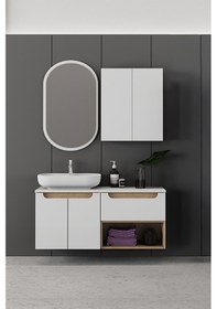 Resim Biani Katia 120 Cm Banyo Dolabı Renk Mat Beyaz 