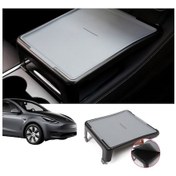 Resim Tesla Model Y / Model 3 Ön Orta Konsol Çok Amaçlı Masa, Gri Renk 