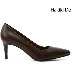 Resim Gönderi R Kahverengi Sivri Burun İnce Topuklu Hakiki Deri Stiletto Kahverengi 