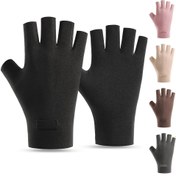 Resim Parmakları Ayrı ve Kadife ile Kış Modası Kadın Eldivenleri Sıcaklık için, İç Mekan Sürüş Eldivenleri Açık Parmaklı, Soğuk Koruma Sonbahar Kış Eldivenleri 