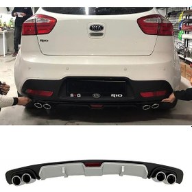 Resim Kia Rio Hb Gri Difüzör Difizör Yuvarlak Egzoz Görünüm Kulaklı Tip 