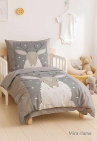Resim Mira Home Yenidoğan Kız / Erkek Unisex Bebek Nevresim Takımı %100 Pamuklu Geyik 