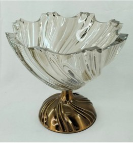 Resim Güven Home Store Açık Bal Rengi Kristal Diagonal Oyma Desenli Büyük Boy Gondol 