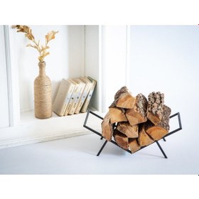 Resim Şömine Önü Odunluk Minimalist Tasarım Odunluk 