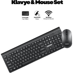 Resim Concord Kablosuz Multimedya Türkçe Q Klavye Mouse Seti 
