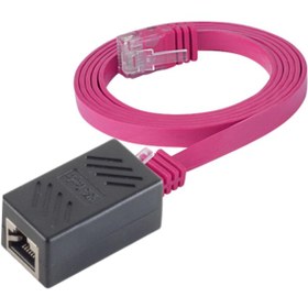 Resim Irenis CAT6 Kablo Uzatma Seti. Yassı Ethernet Kablo ve Ekleyici 5 M-Fuşya 