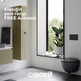 Resim Free Rim-Off Duroplast Yavaş Kapanan Klozet Kapaklı Mat Antrasit Set 