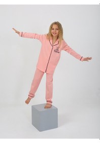 Resim Kız Çocuk Uzun Kollu %100 Pamuklu Pijama Takımı Little Princess Pembe 