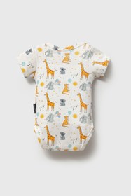 Resim Petit Voyage Desenli Ekru Body - 9-12 Ay 