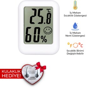 Resim Bood NM-30 Dijital Termometre | Nem Ölçer, Sıcaklık & Nem Takip Cihazı, LCD Ekran 