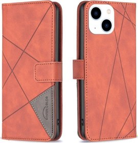 Resim Cbtx Iphone Uyumlu 15 Manyetik Toka Rhombus Doku Deri Telefon Kılıfı 