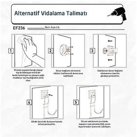Resim Delme Vida Matkap Yok Easyfıx Yapıskanlı İkili Askı Mat Siyah Ef236 Siyah 