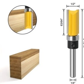 Resim 2Liyao 6.35X12.7X25MM 6MM/6.35MM Shank Gömme Trim Yönlendirici Bit Bıçak Şablon Desen Bit Rulman 1/2 "düz Uçlu Değirmen Ağaç Işleme Dia 12.7mm (Yurt Dışından) 