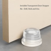Resim 5'li Paket Matkap Gerektirmeyen Şeffaf Kapı Durdurucu - Güçlü Yapışkan, Çıkarılabilir ve Yeniden Yapıştırılabilir, Yüksek Esneklikte Sessiz -Çarpışma, Şeffaf ve Görünmez Silikon 