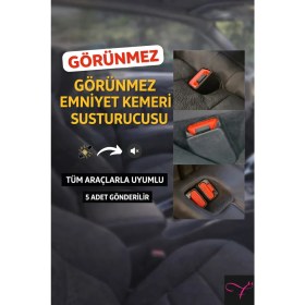 Resim Fantasy Shop Tüm Araçlara Uygun Gizli Emniyet Kemeri Tokası Susturucu Aparatı Plastik 5 Adet 