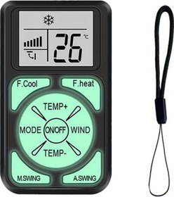 Resim Elmpaly Kompakt Klima Kumandası - Dijital Ekranlı, Kolay Kullanım, Çoğu Marka İçin Uyumlu Siyah 