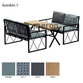 Resim Trendy İkili Oturma Grubu - kombin 1 - mint yeşili / meşe 