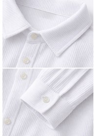 Resim Ahengim Erkek Çocuk Modern Kesim Beyaz Polyester Basic Gömlek Ak8789 