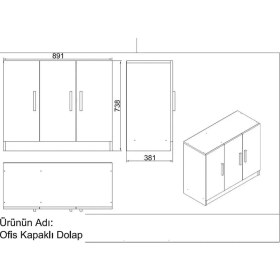 Resim Yurudesign Vario ABCDF Ofis Masa Takımı 3 Renk Beyaz Ahşap Malzeme 140 cm Genişlik VO15-W 