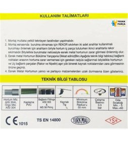 Resim Ocak Fırın Gaz Doğalgaz Bağlantı Fleksi 125 cm Yeni Tip Flex Örgülü Hortumu Flexi 