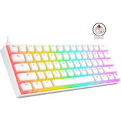 Resim Genel Markalar Rampage Kb-r135 Parvus Beyaz Type-c Bağlantılı Rgb Puding Tuşlu Brown Switch Us Gaming Oyuncu Klavye 