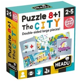 Resim Headu 8+1 Çift Taraflı Şehrim Puzzle 2-5 Yaş 
