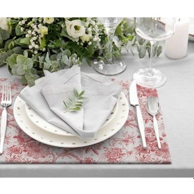 Resim Red Garden Kumaş Amerikan Servis 4'lü Set 35x50 Keten Kumaş Ulusl. Yıkama Ve Solmama Sertifikası Çok Renkli 