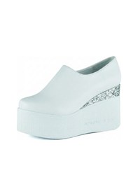 Resim Erkan Saçmacı Lumi Beyaz Vegan Yuvarlak Burun Taşlı Gizli Dolgu Topuklu Günlük Ayakkabı Beyaz 