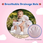 Resim BB Şişme Bebek Banyo Oturma ve Öğrenme Sandalyesi - Yumuşak Yastıklı Kaymaz Tasarım, Taşınabilir Elektriksiz Beslenme Sandalyesi, Beyaz ve Mavi Detaylarla, Bebek Sandalyesi, Bebek Oturma Çözümü, Güvenli Bebek Mobilyası, Kolay Şişme Cihazı 