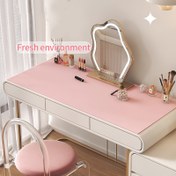 Resim 1 adet Pembe Suni Deri Masa Matı, Dayanıklı Masa Pedi, Makyaj, Ofis ve Yurt Kullanımı için, Şık ve Pratik Tasarım, Yurt Odası Gereklilikleri | Modern Masa Matı | Dayanıklı Masa Örtüsü 