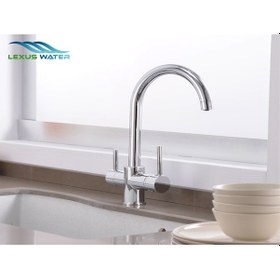 Resim Lexus Water Su Arıtma Cihazı 3 Yollu Musluk Kuğu Boru Arıtmalı Eviye Batarya 