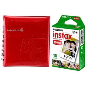 Resim Fuji Instax 7-8-9-25-70-90 için 10'lu Film+64 'lük Instax Albüm 