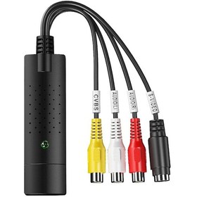 Resim Hombey Usb 2.0 Video/audio Yakalama Adaptörü, Ntsc/pal Desteği, Dvd Kayıt, Plug&play, Windows Uyumlu Siyah Plastik Cihaz 
