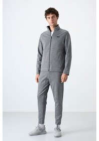 Resim Tommy Life Carlos Gri Melanj Standart Kalıp Erkek Eşofman Takım - 85209 GRİ MELANJ 