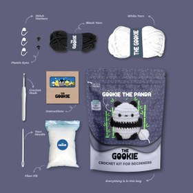 Resim The Gookie Amigurumi Panda Tığ Kiti, Amigurumi Örgü Seti, Tığ Işi Amigurumi Örgü Oyuncak Seti 