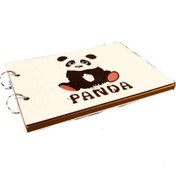 Resim 27 x 19 CM 40 Sayfalık Oturan Panda Kendin Yap Fotoğraf Albümü 