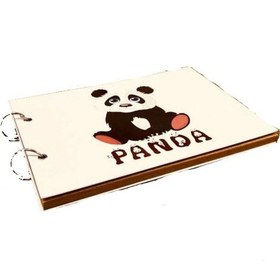 Resim 27 x 19 CM 40 Sayfalık Oturan Panda Kendin Yap Fotoğraf Albümü 