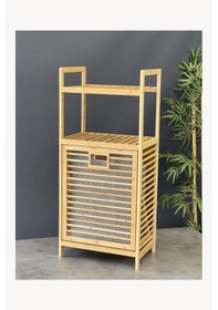 Resim Mien Bambu Hazneli Çamaşır Sepeti - 45x30x100cm Bambu 