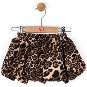 Resim Nk Kids Kız Bebek Bel Lastikli Leopar Desenli Balon Etek-14791 Kahverengi 