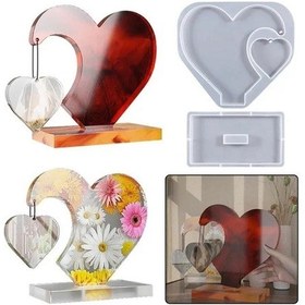 Resim Jms 2 Adet/takım Dıy Çift Aşk Kalpler Taban Döküm İle Silikon Kalıp 